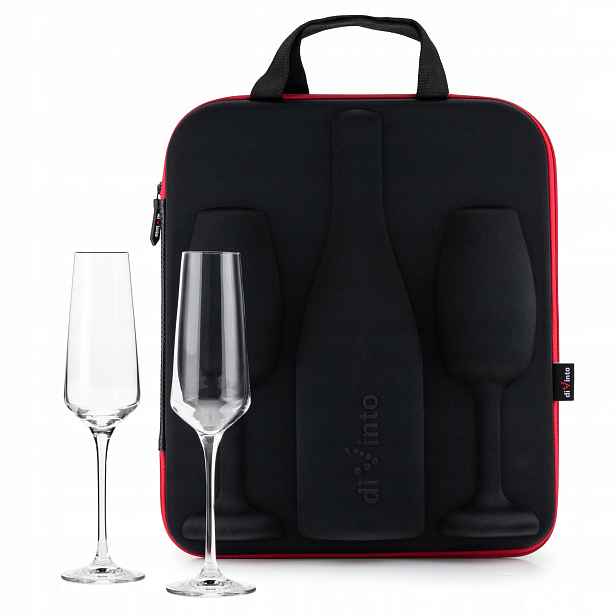 (hs) Pouzdro na prosecco a šampaňské s skleničkami diVinto Avant Originál!