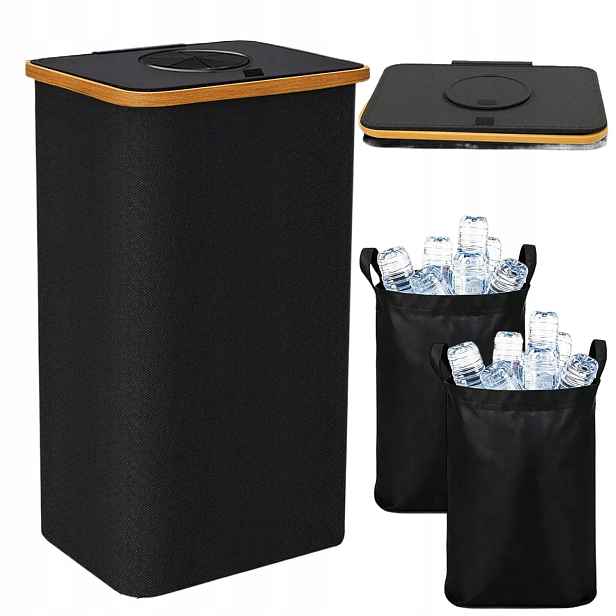 Pytlík na lahve 100L Kontejnery Koš na recyklaci třídění Černá XXL