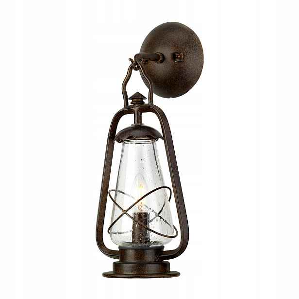 Venkovní nástěnné svítidlo Vintage lampa starohnědá rustikální Elstead