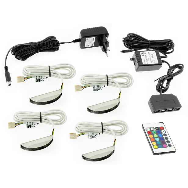 4x Klips Led Rgb podsvícení polic skel Levně