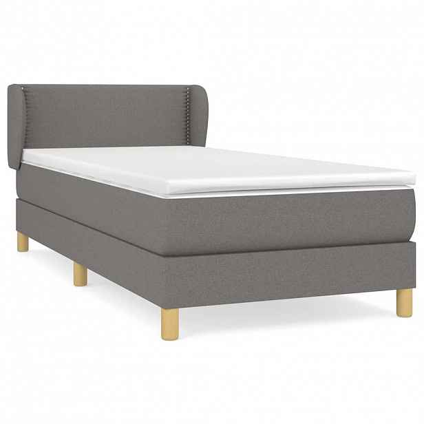 vidaXL Box spring postel s matrací tmavě šedá 80 x 200 cm textil