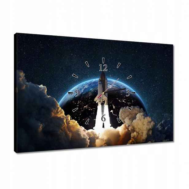 Hodiny 60x40 Start rakety do vesmíru