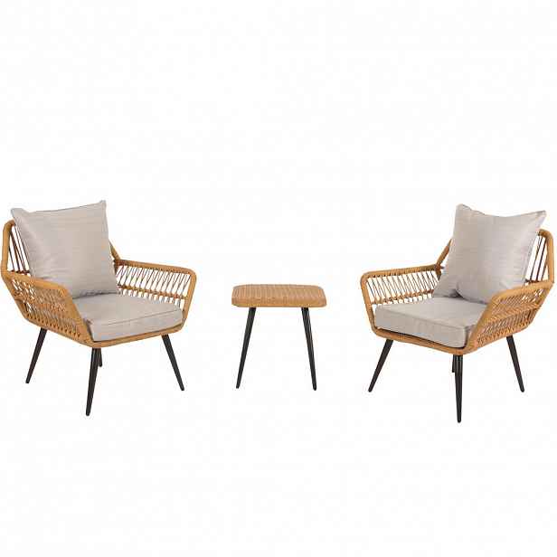 MCW POLY-RATTAN SADA Světle šedá