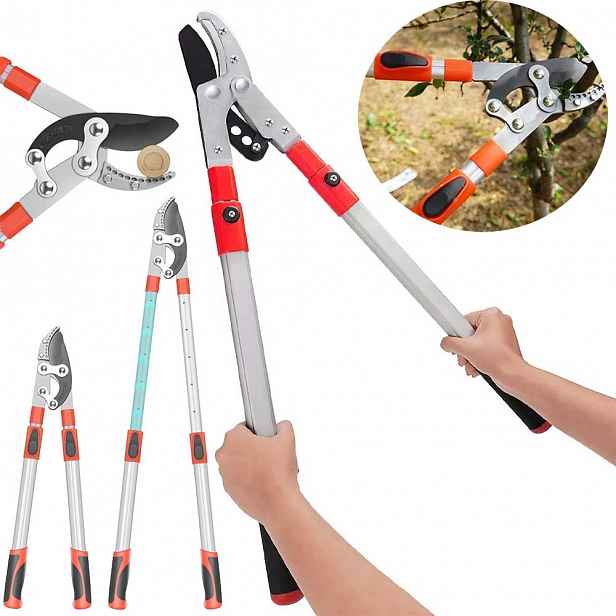 Nůžky na větve teleskopické 69-100 cm stříbrno-oranžové ocel SK-5