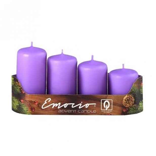 4 adventní svíčky fialové