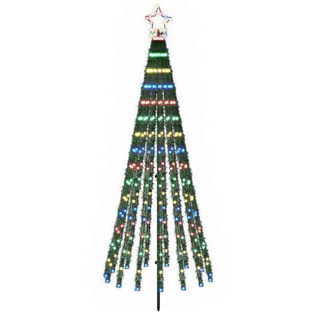 vidaXL LED vánoční strom 180 cm 255 LED Vícebarevná Ocel Černá