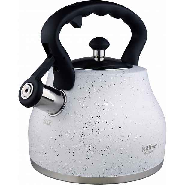 Robustní Konvice s píšťalkou Plné dno Indukce Plyn 2,7L Hoffner Elegance