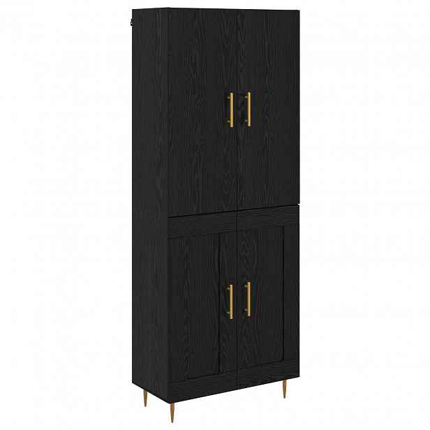 vidaXL Vysoký bufet Černý dub 69,5 x 34 x 180 cm Kompozitní dřevo