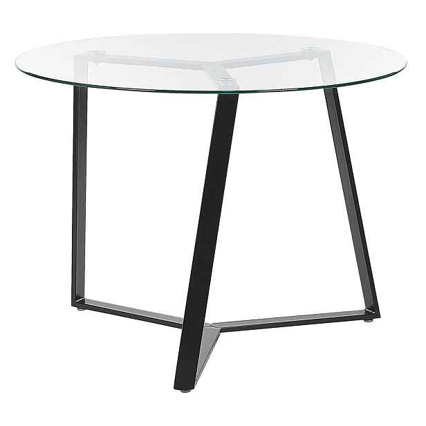 Beliani JÍDELNÍ STŮL 100/100/74 cm Černý Kulatý Kebri