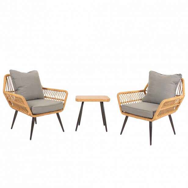 MCW POLY-RATTAN SADA Šedá