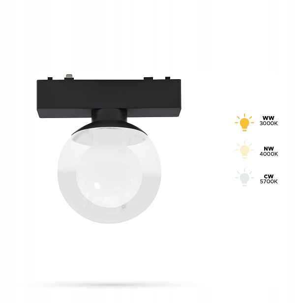 Reflektor Kula 6W B80 Slim Track a FiberFLEX 48VDC 3CCT 3000K,4000K,5700K