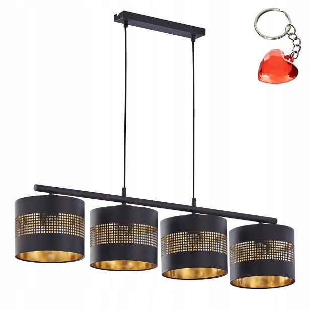 Závěsný lustr Stropní Svítidlo Černá 4xE27 Regulace nad stůl Tk Lighting