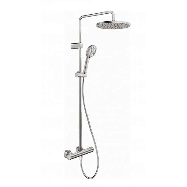 Duravit - Sprchový set s termostatem, průměr 25 cm, 3 proudy, kartáčovaný nerez TH4282008070