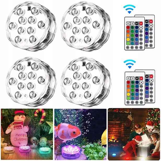 Led Osvětlení Bazénu Jacuzzi Spa Podvodní Dálkové Ovládání Na Párty 4 ks