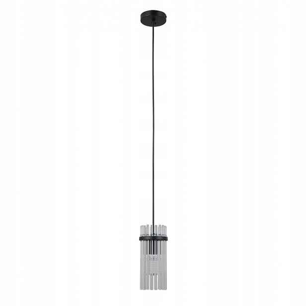 Merto, Moderní, dekorativní, černá závěsná lampa ve stylu glamour, E14