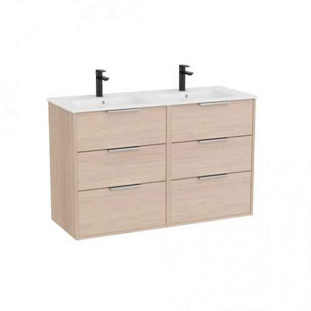 Roca Optica koupelnová skříňka s dvojumyvadlem 120x58x45,5 cm světlý dub OPT1203ZJ