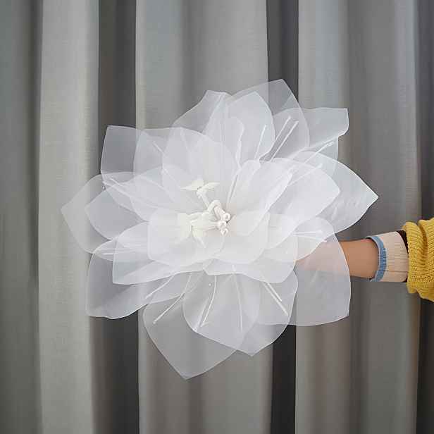 TEMU 50cm Sametové květy magnolie s barvicím sprejem pro rekvizity, svatební dekorace, výlohy, zahradní terénní úpravy, aranžmá na večírky a označení