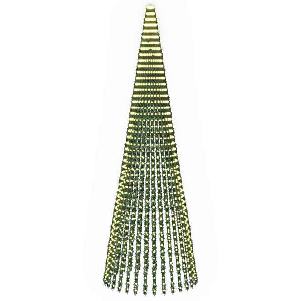 vidaXL LED vánoční strom 470 cm 1504 LED Teplá bílá Ocel Zelená