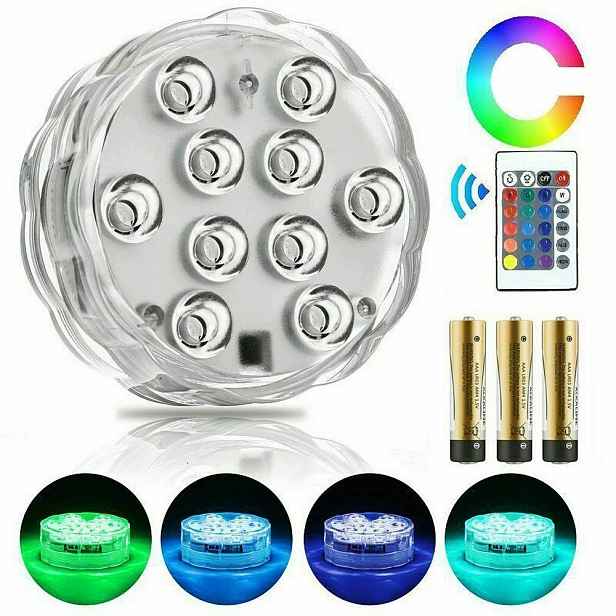 4ks vodotěsných Rgb Led světel, ponořitelných lamp do akvária a rybníka
