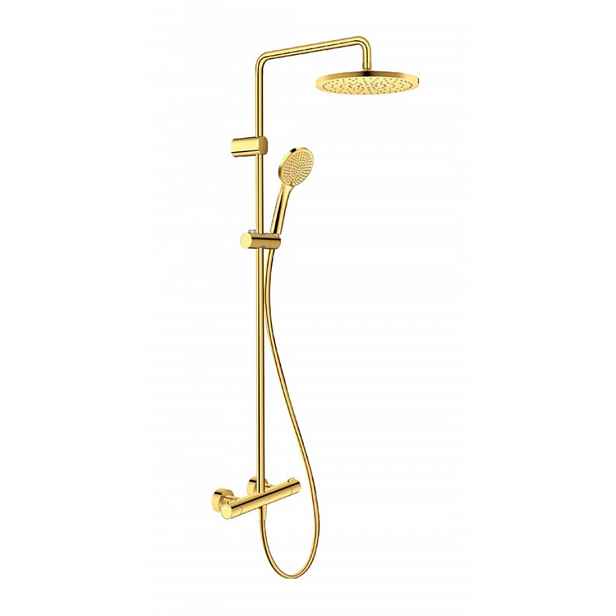 Duravit - Sprchový set s termostatem, průměr 25 cm, 3 proudy, zlatá TH4282008034