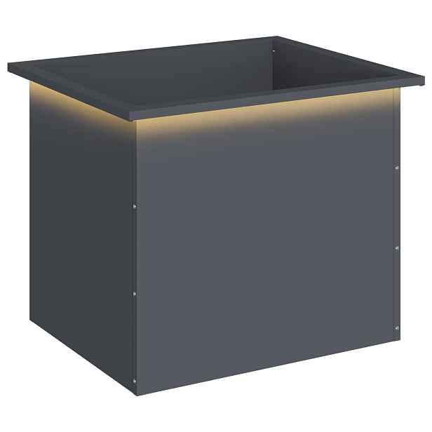 vidaXL Zahradní truhlík s LED osvětlením Antracitová 50 x 60 x 48 cm