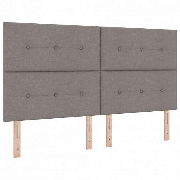 vidaXL Výškově nastavitelné čelo postele Taupe textil