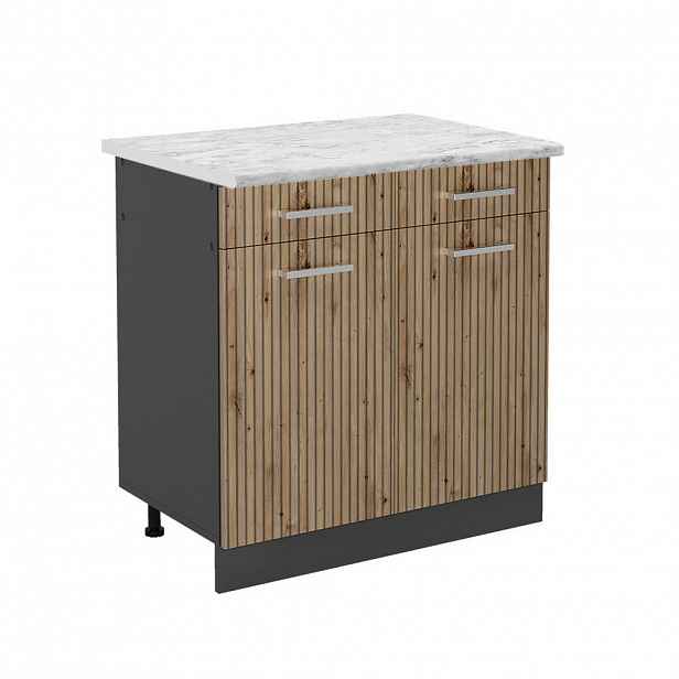 Vicco SPODNÍ SKŘÍŇKA KUCHYŇSKÉ LINKY R-Line Řemeslný dub 80 cm , PD Mramor