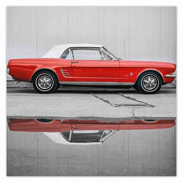 Plakáty 140x140 Červený Ford Mustang Usa