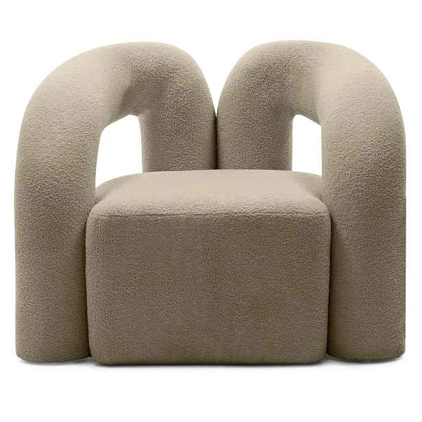 Hector Designové křeslo Merry bouclé hnědé