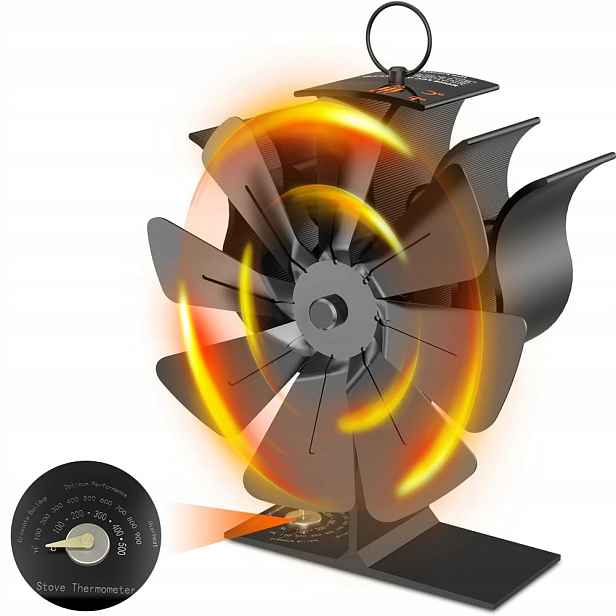 Ventilátor Na Kamna Bez Elektřiny, Hliníkový, Pro Vytápění Obývacího Pokoje A Ložnice