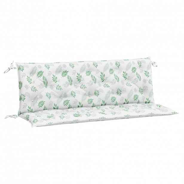vidaXL Podušky na zahradní lavici 2 ks vzor listů 150x50x7 cm textil