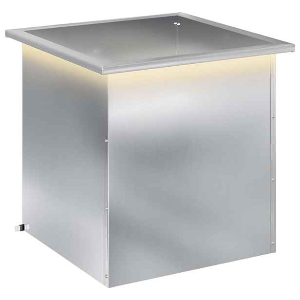 vidaXL Zahradní truhlík s LED osvětlením Stříbrná 50 × 50 × 48 cm