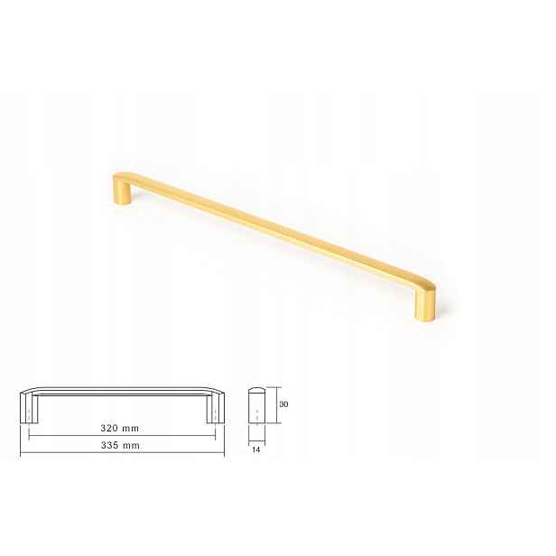 Nábytková úchytka Viefe 0241 Roma 320 mm zlatý kartáč