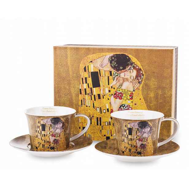 Sada porcelánových šálků s motivem „Polibek“ Gustava Klimta 250 ml