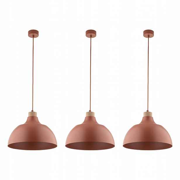 Tk Lighting Sada 3x Závěsná lampa Převis Oranžová E27 15W Regulace