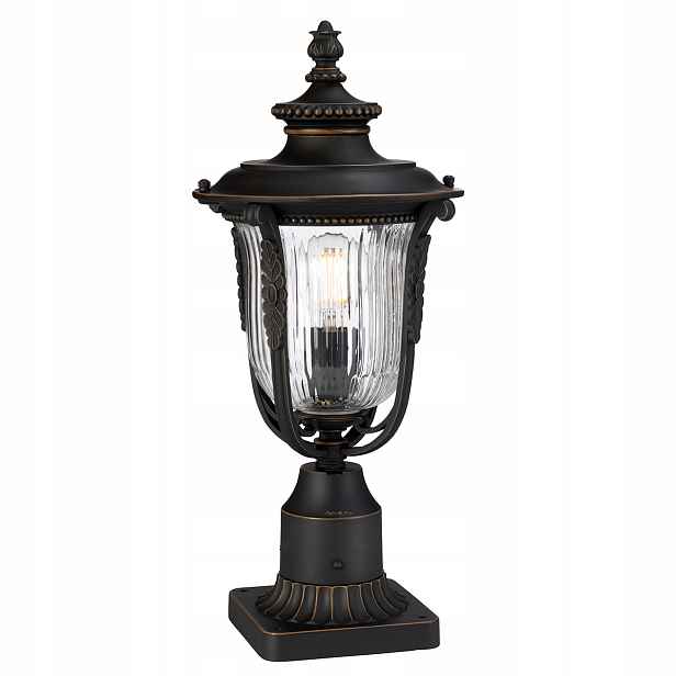 Venkovní stojací lampa soklová tmavě hnědá retro 50 cm IP44 Kichler