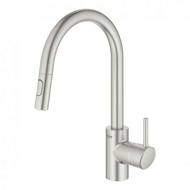 Dřezová baterie Grohe Concetto New s vytahovací sprškou supersteel 31483DC2