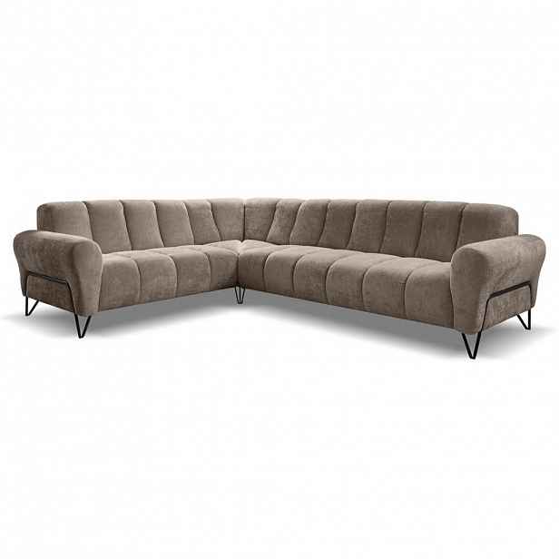 Beautysofa ROHOVÁ pohovka Volare bez funkce spaní, hnědá, pravá