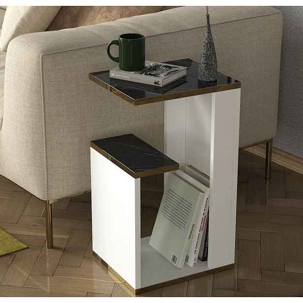 Casarredo Odkládací příruční stolek CAMUS bílá/marble