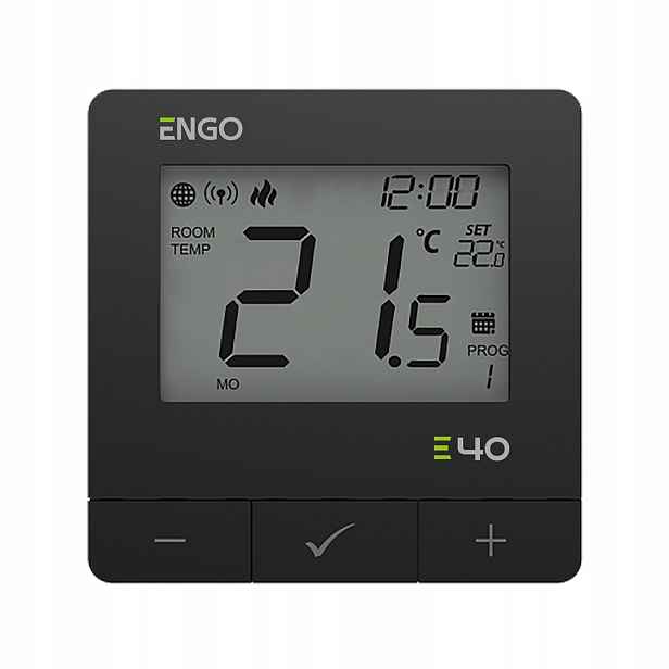 Engo Internetový Regulátor Teploty Na Omítku ZIGBEE/868MHZ, 230V, Černý