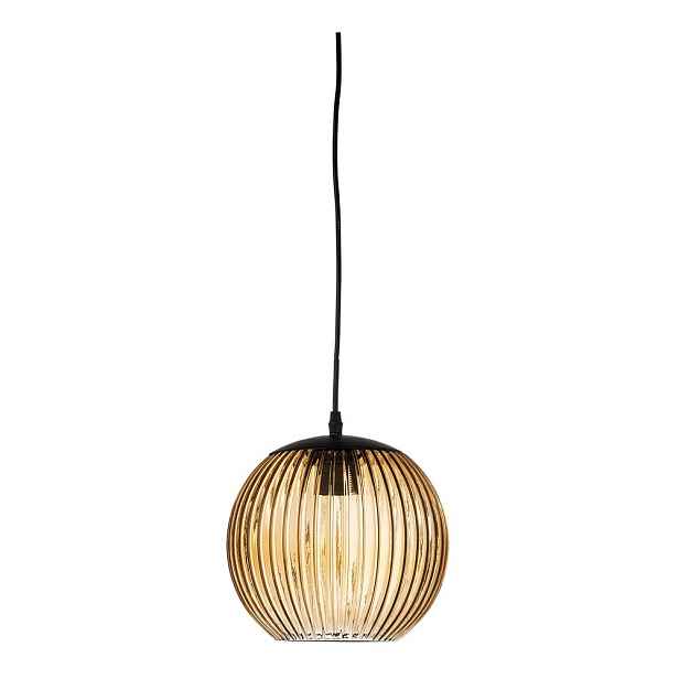 Hnědé skleněné LED závěsné svítidlo ø 23 cm Sybia – Bloomingville