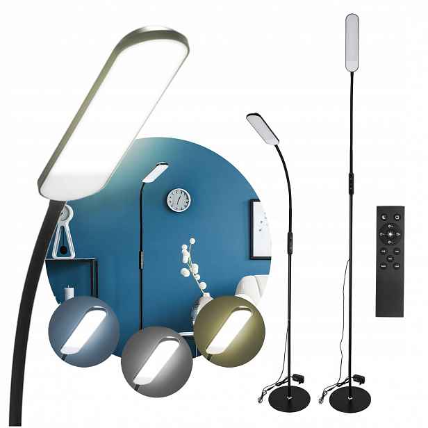 Led podlahová lampa 10W Dálkový Ovladač Stmívání 3 barvy Nastavitelná