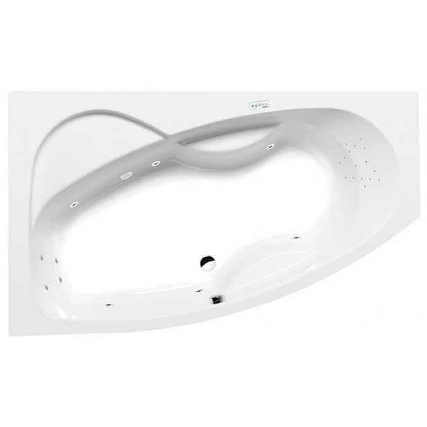 Masážní vana Polysan Mamba 160x95 cm Highline Hydro-Air akrylát levá 27111.6010