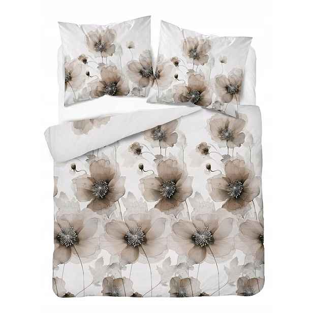 Povlečení saténové 220x200 krémová béžová světlá květina Home Satin