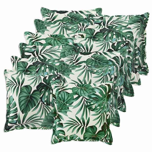 vidaXL Povlak na polštář 12 ks HOUTEN Vzor listů 50 x 50 cm Polyester