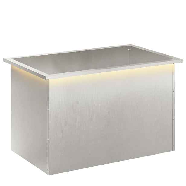 vidaXL Zahradní truhlík s LED osvětlením Stříbrná 50 × 80 × 48 cm