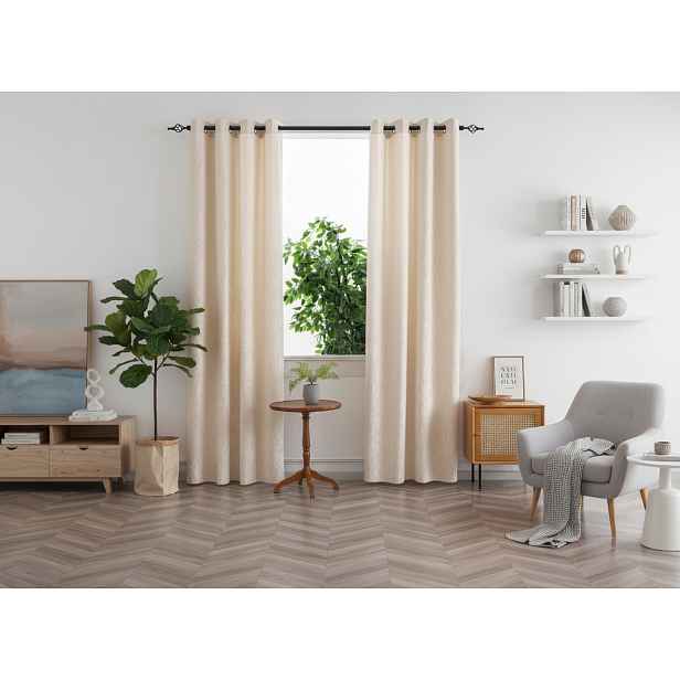 Zatemňovací závěs DUNES VELVET 140x250 cm, krémový Zavěšení: Řasící páska