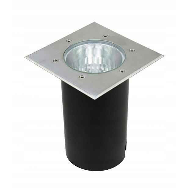 Lampa nájezdová stříbrná čtvercová 18 cm E27 IP67 Su-ma