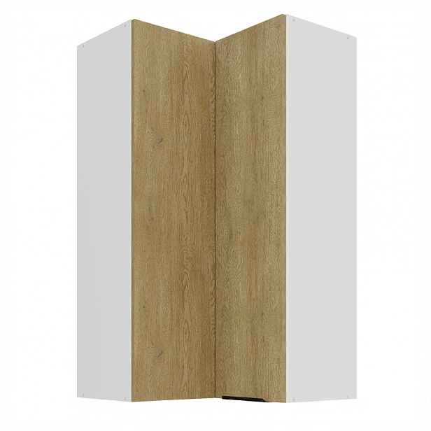 Horní rohová skříňka Cremona 60x60 GN-108 2F (90°) Barva korpusu: Bílá, Barva dvířek: Dub Cremona