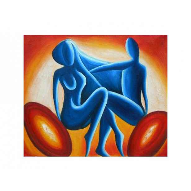 Obraz - Modrý pár 1- 50 cm x 60 cm